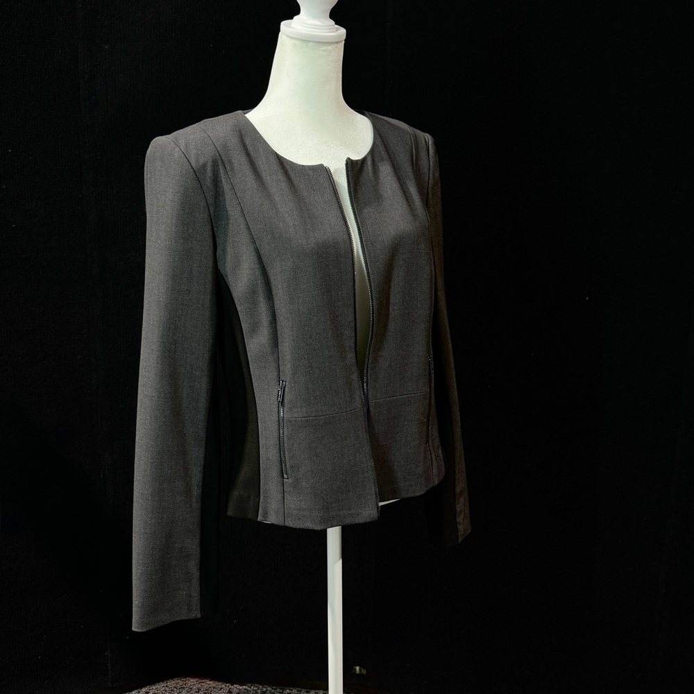 Calvin Klein Women's Charcoal Gray Black Blazer size 12